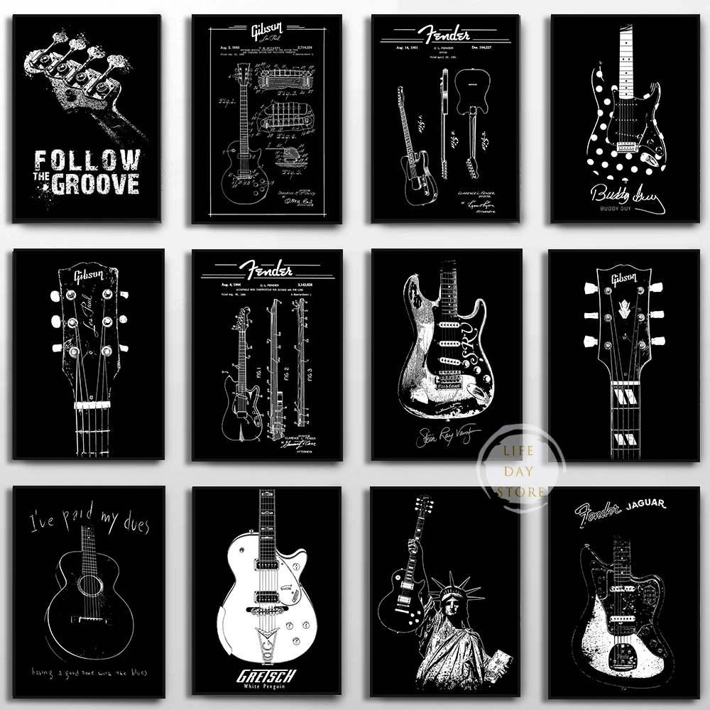 Picture Of Musical Instrument - Musical Instrument Electric Guitar Patent Posters