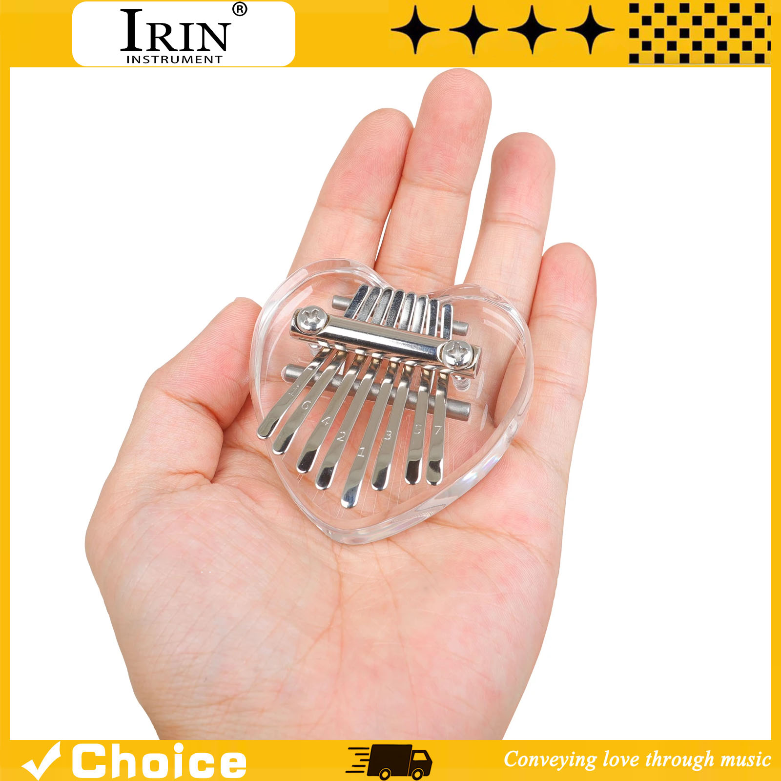 Musical Instrument For Beginners - 8-Key Kalimba Mini Thumb Piano Acrylic