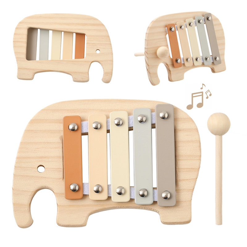 Musical Instrument For Babies - Baby Montessori Toy Cartoon Elephant Percussion