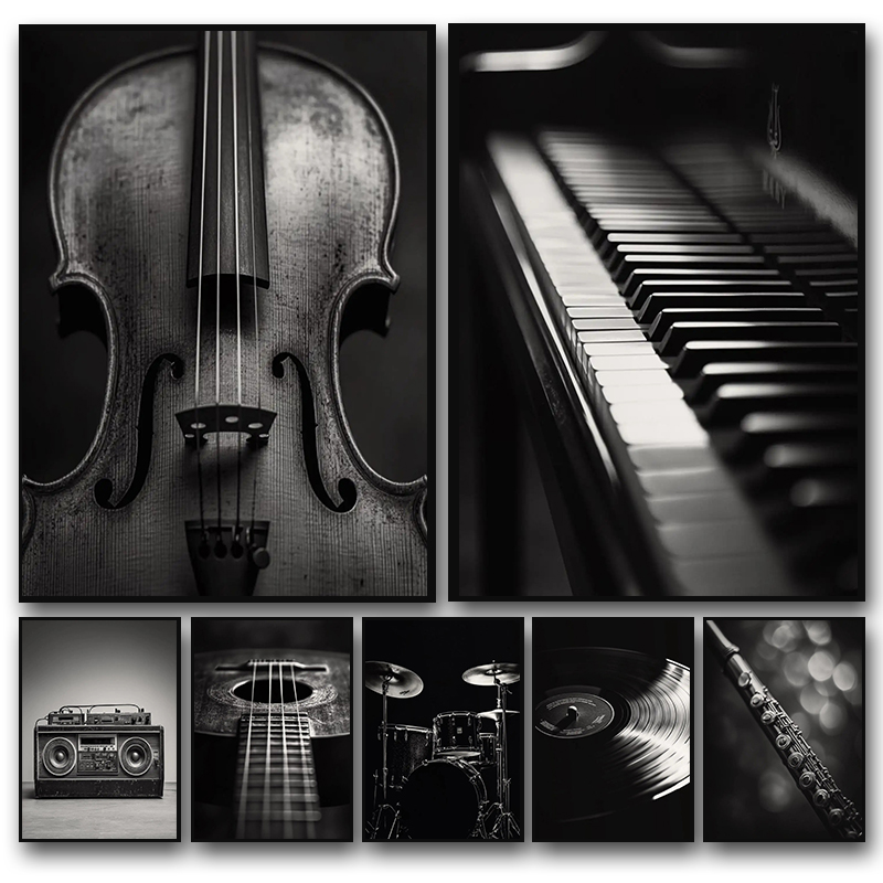Picture Of Musical Instrument - 1pc frameless Classic Musical Instrument Photography