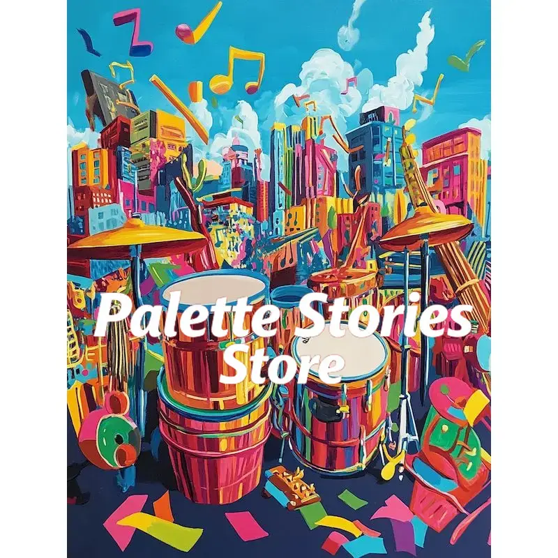 Picture Of Musical Instrument - 1PCS frameless Acrylic Paint By Numbers