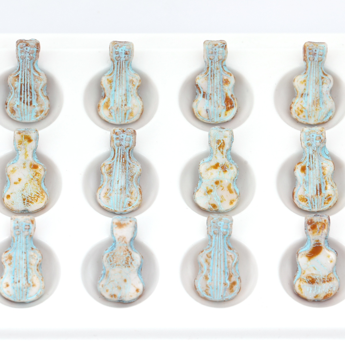 Musical Instrument Glass - 5pcs/10pcs Vintage Crackle Violin Glass Beads,