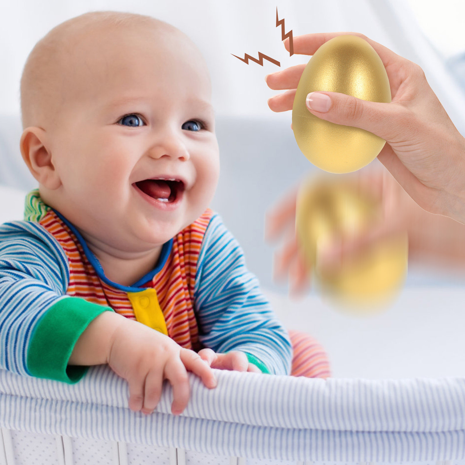 2Pcs Baby Sand Eggs Egg Shaker - Musical Instrument For Babies recension och pris
