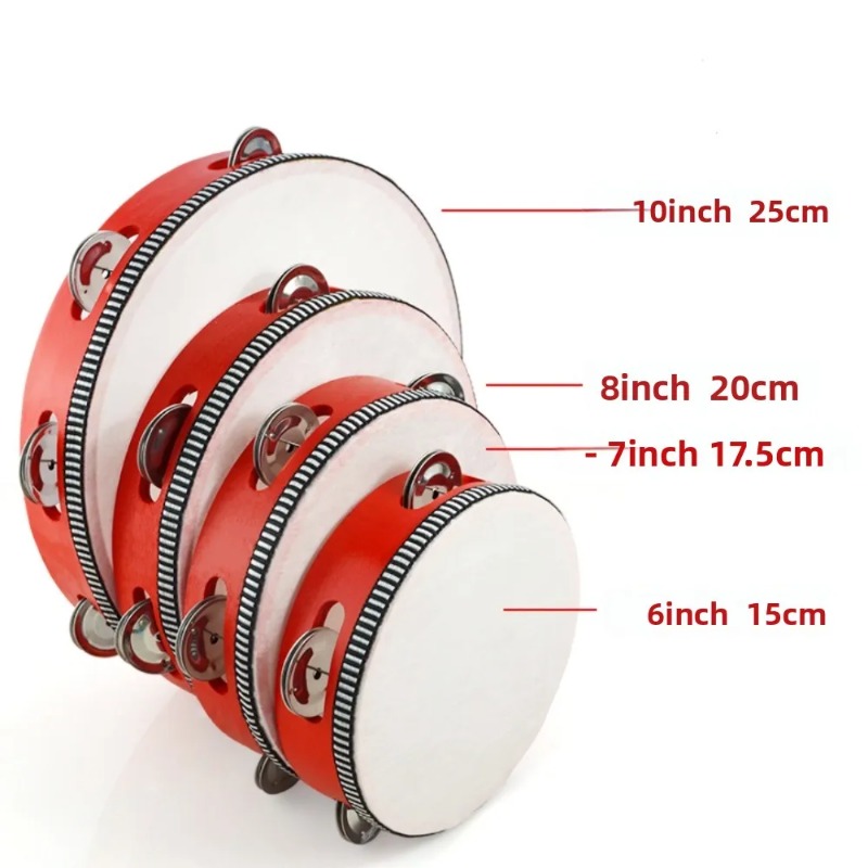 4/6/8/10 Inch Hand Held Metal  - Musical Instrument Tambourine recension och pris