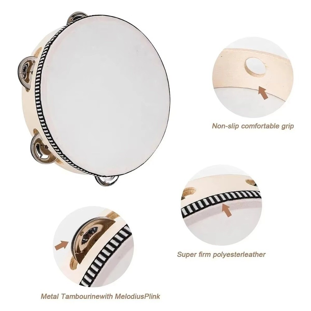 4/6/8/10 Inch Hand Held Drum W - Musical Instrument Tambourine recension och pris