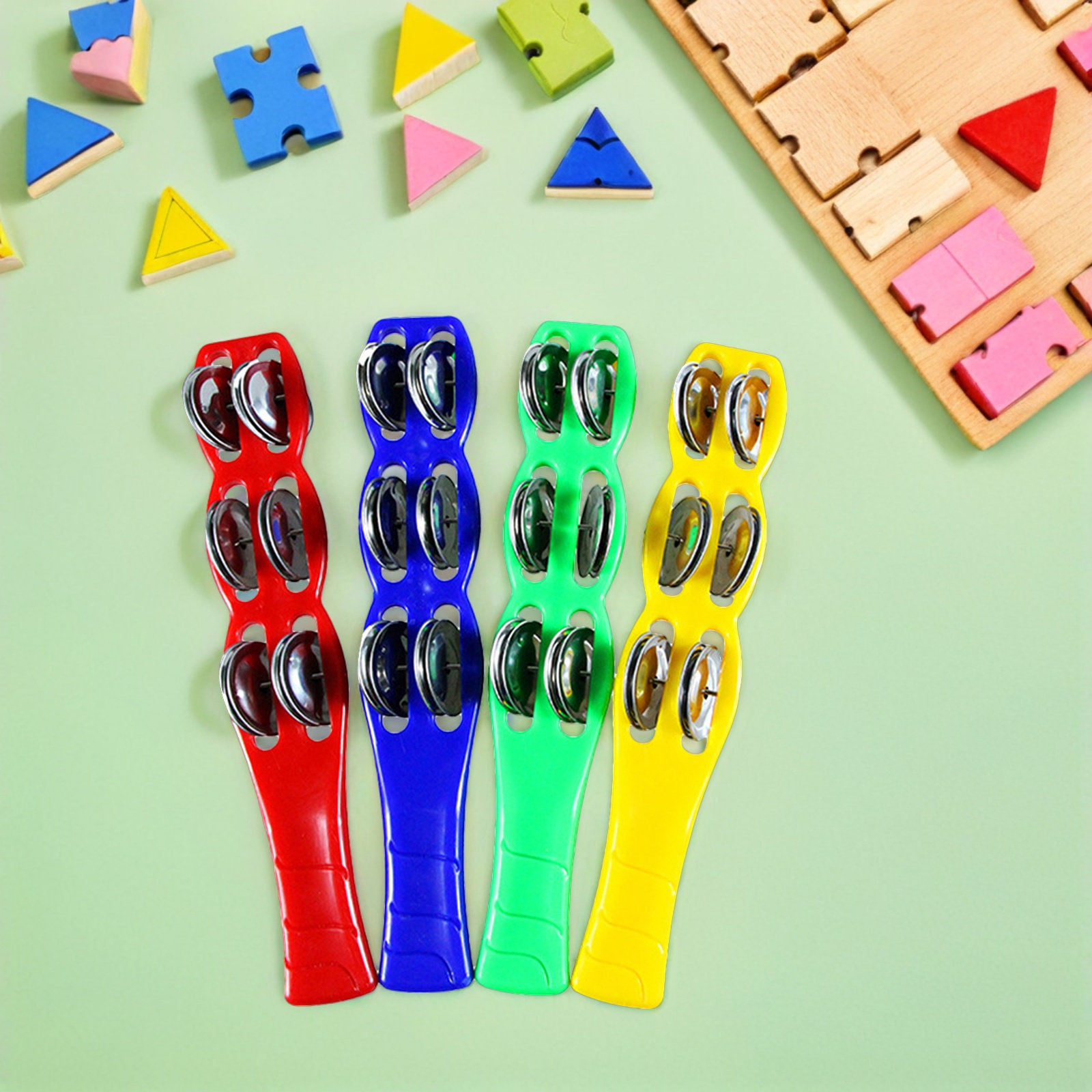 4Pcs Jingle Sticks Plastic Col - Musical Instrument Tambourine recension och pris