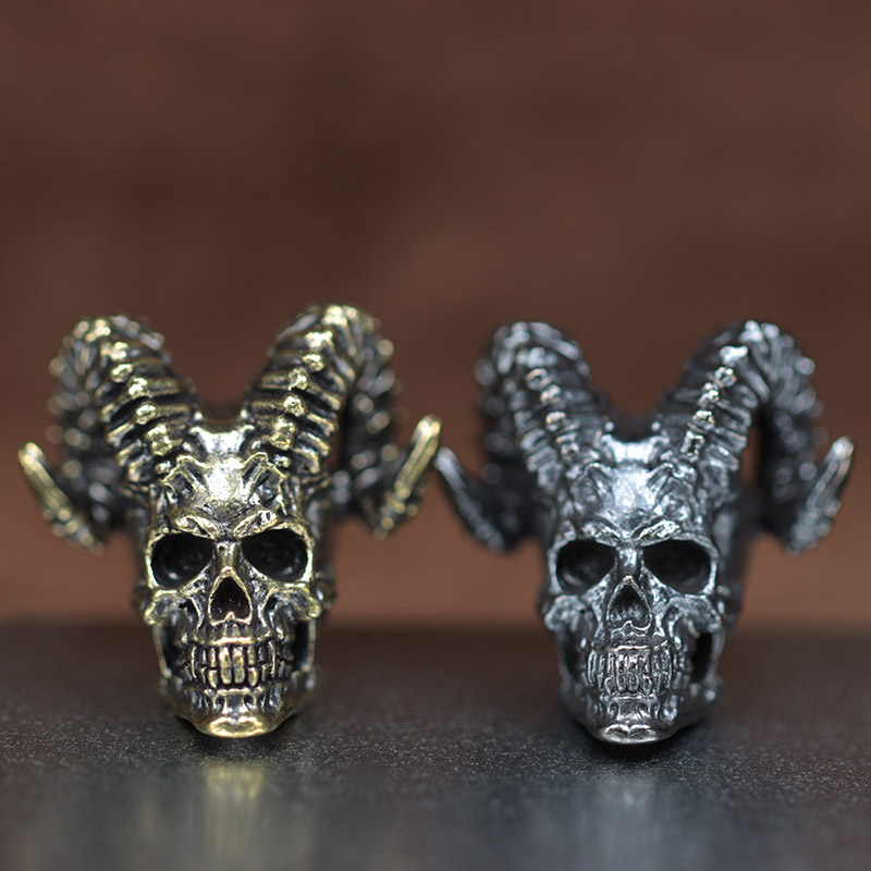 Goat Horn Skull Head Brass Kni - Musical Instrument Jewelry recension och pris
