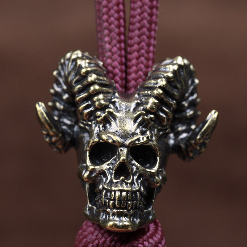 Goat Horn Skull Head Brass Kni - Musical Instrument Jewelry recension och pris