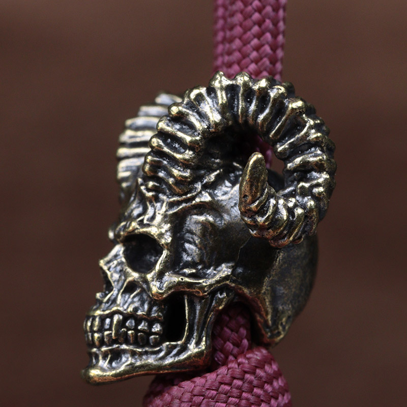 Goat Horn Skull Head Brass Kni - Musical Instrument Jewelry recension och pris