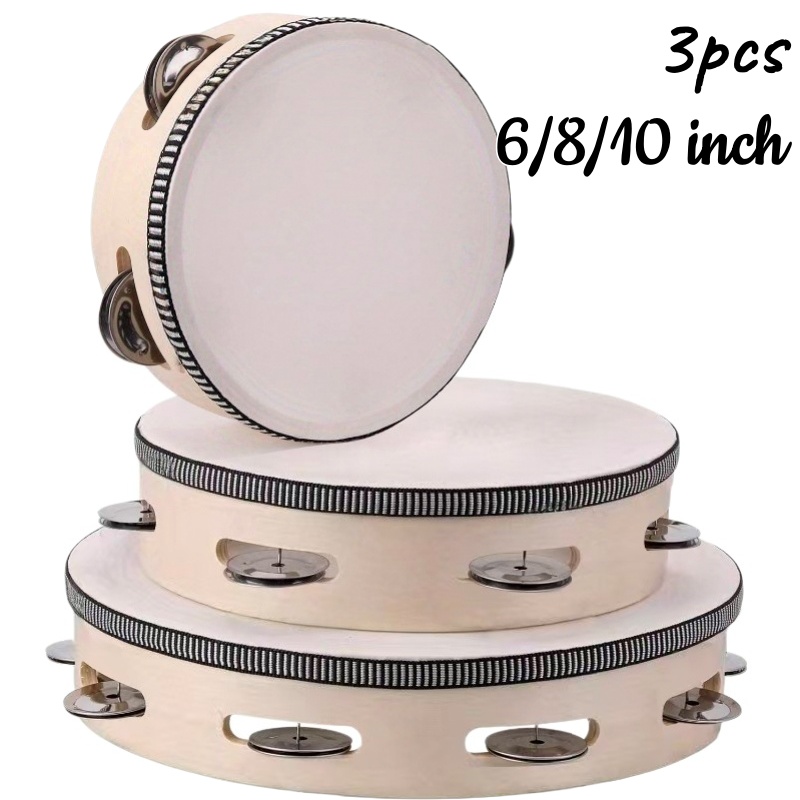 1/3pcs Wooden Tambourine 6/8/1 - Musical Instrument Tambourine recension och pris