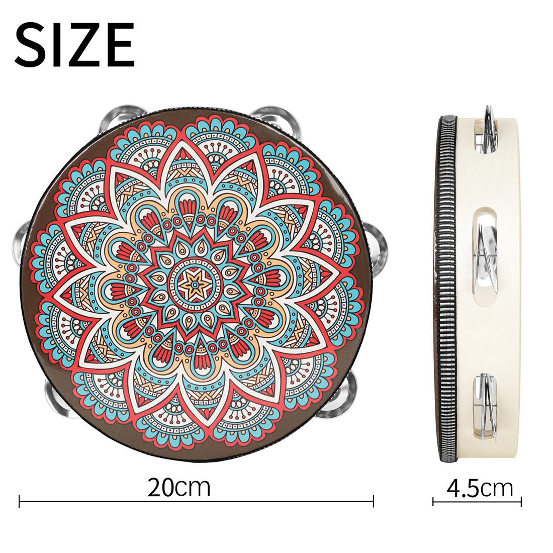 IRIN 8Inch Single Row Ancient  - Musical Instrument Tambourine recension och pris