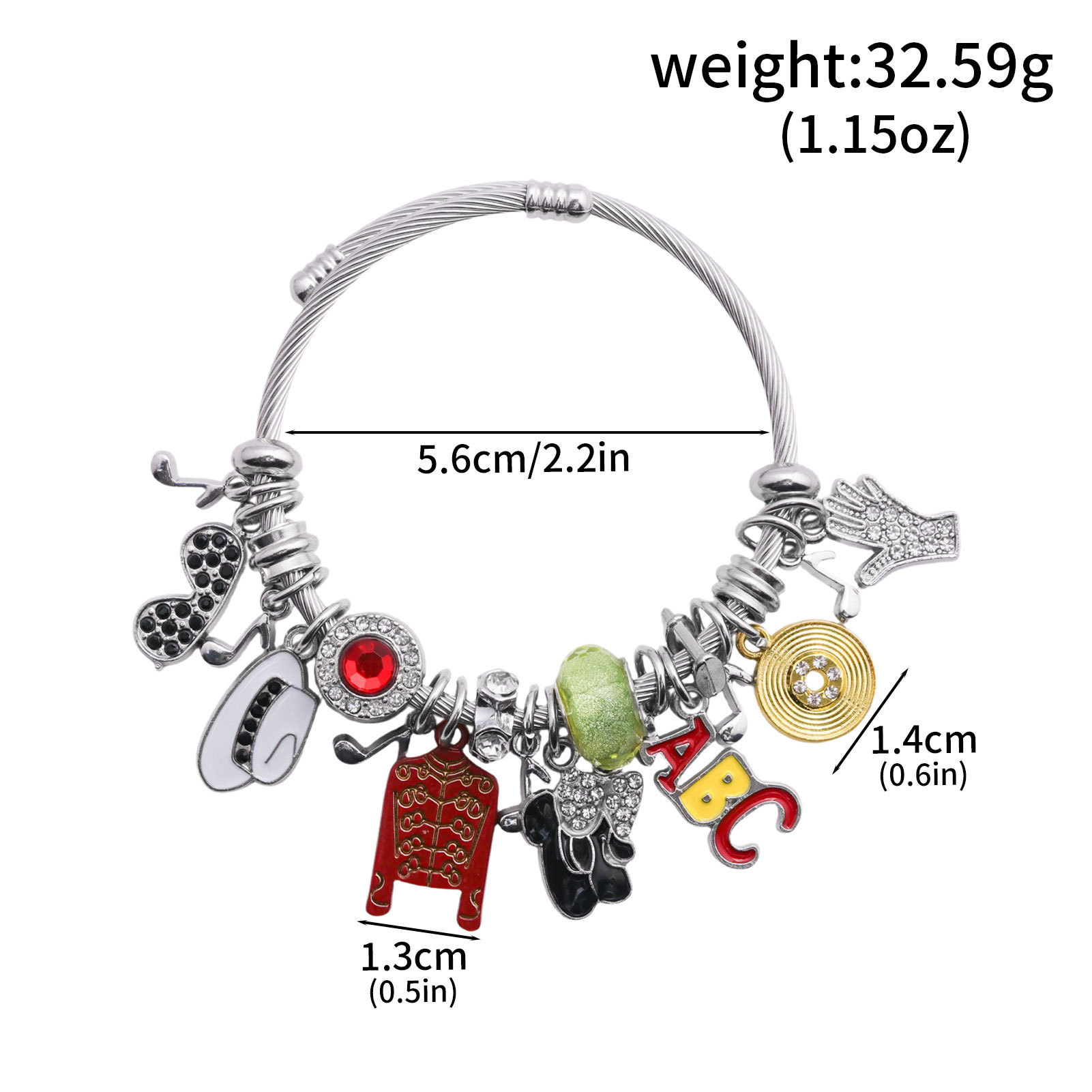 Michael Jackson Music Charm Br - Musical Instrument Jewelry recension och pris