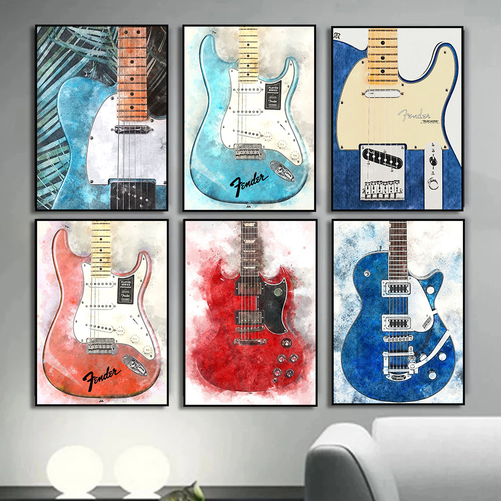 Vintage Rock Music Guitar Canv - Picture Of Musical Instrument recension och pris