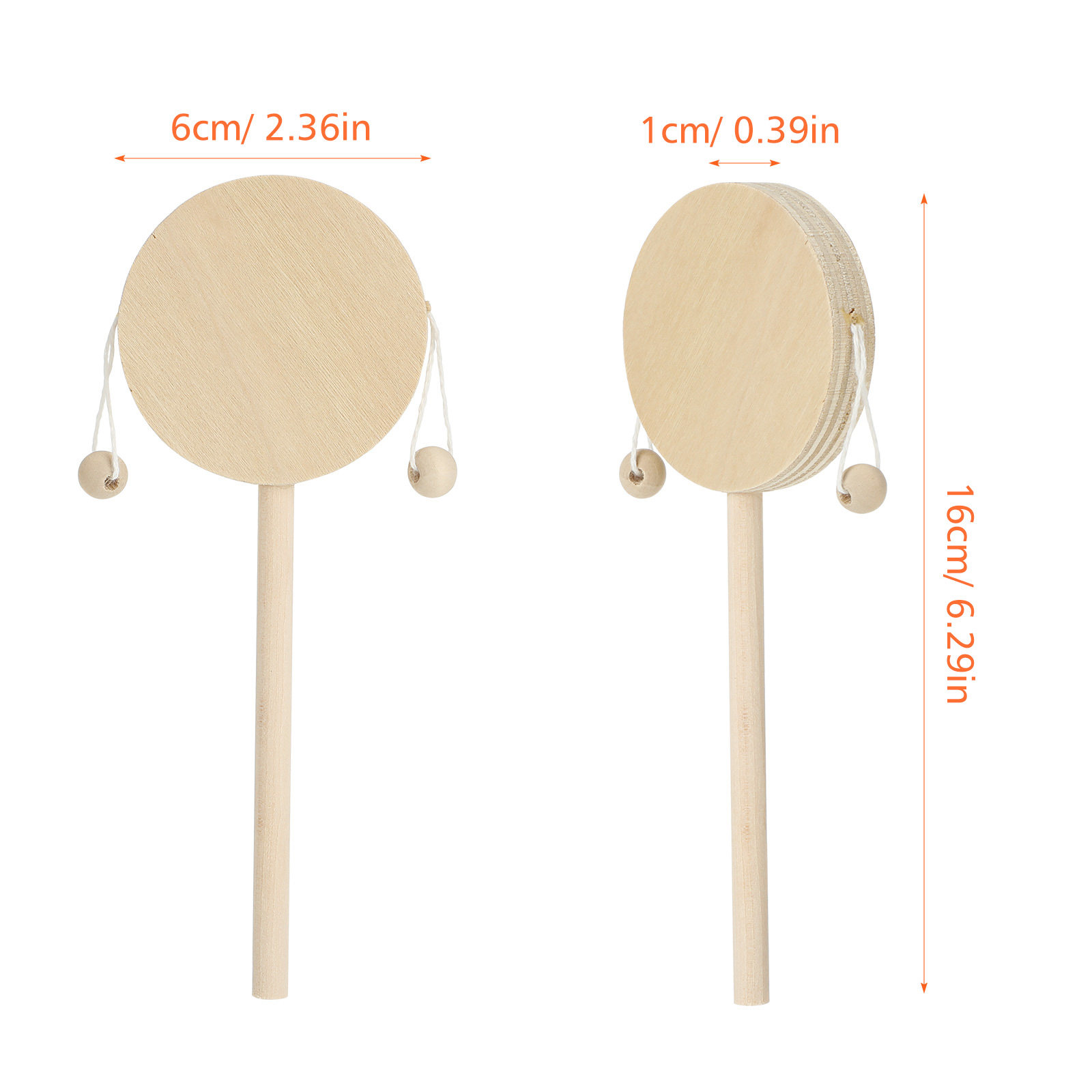 1Set Rattle Drum Wooden DIY Un - Musical Instrument For Babies recension och pris