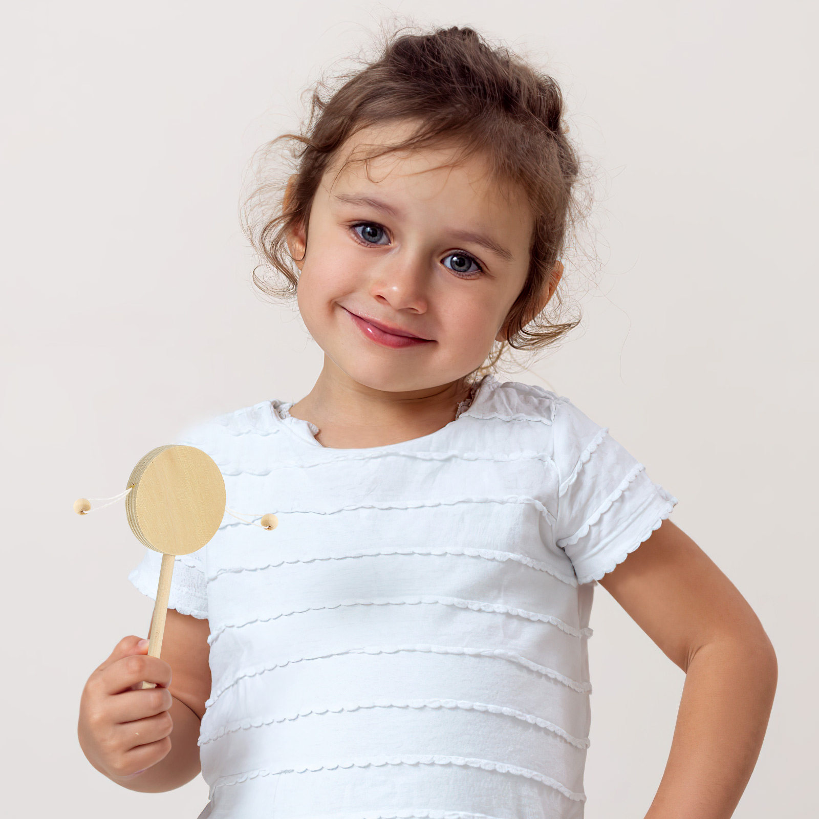 1Set Rattle Drum Wooden DIY Un - Musical Instrument For Babies recension och pris